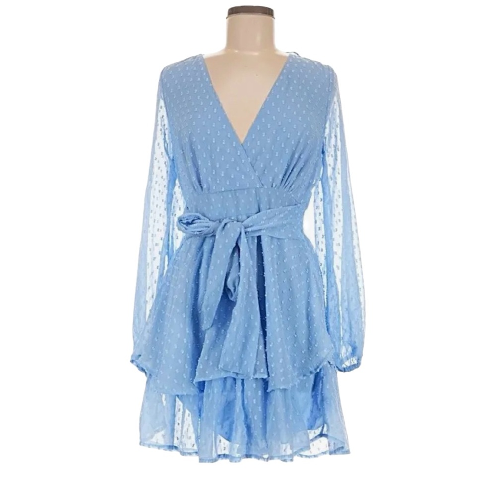 Jessica Simpson Light Blue Dress, Wrap Style, Romantic, Feminine, spring, Sz Sm